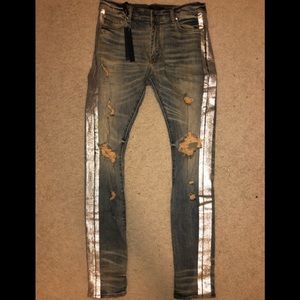 amiri glitter track jeans